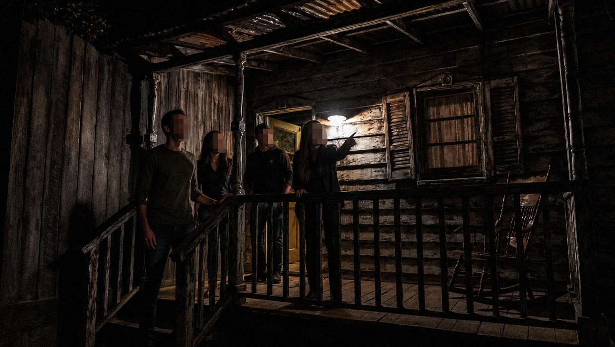 The Courtyard escape room at The Basement Los Angeles — outdoor horror with practical effects