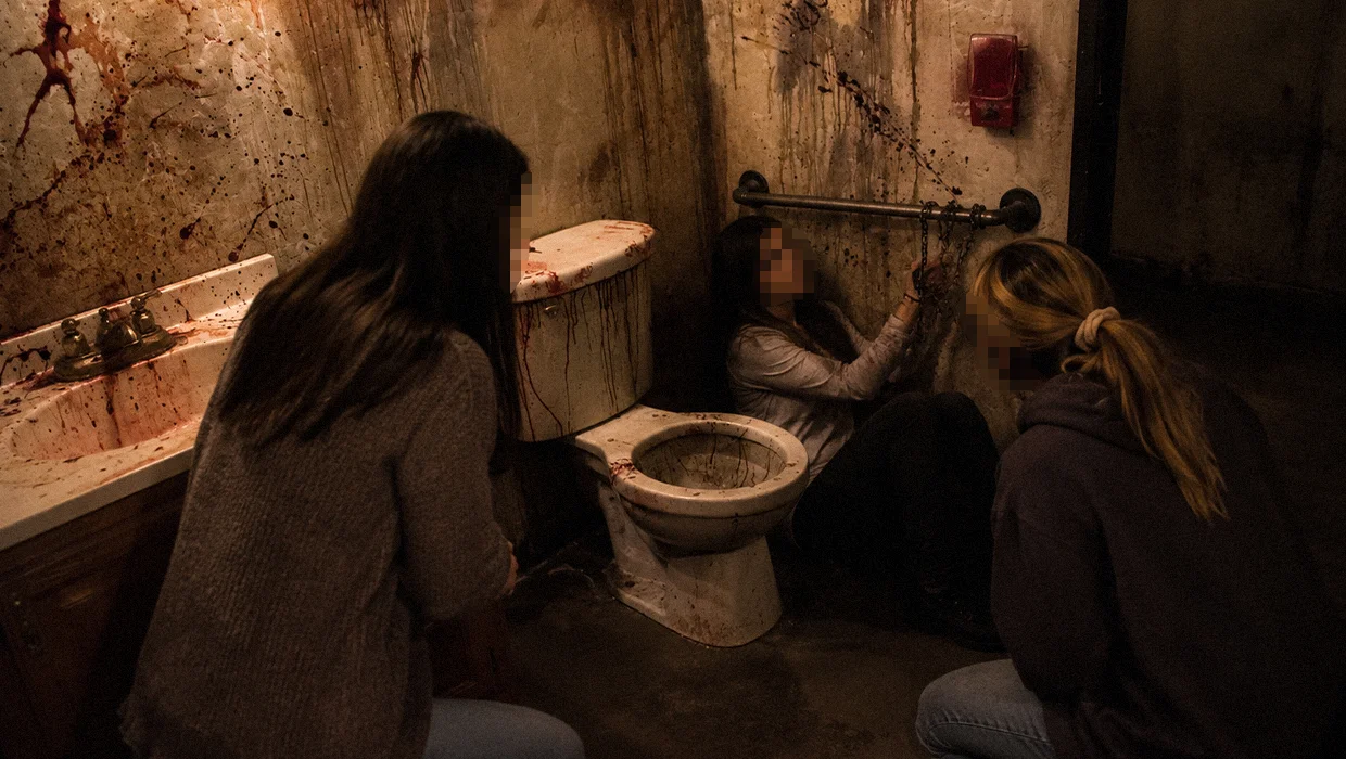 Inside The Basement Las Vegas — gritty, cinematic horror escape room with dim atmospheric lighting